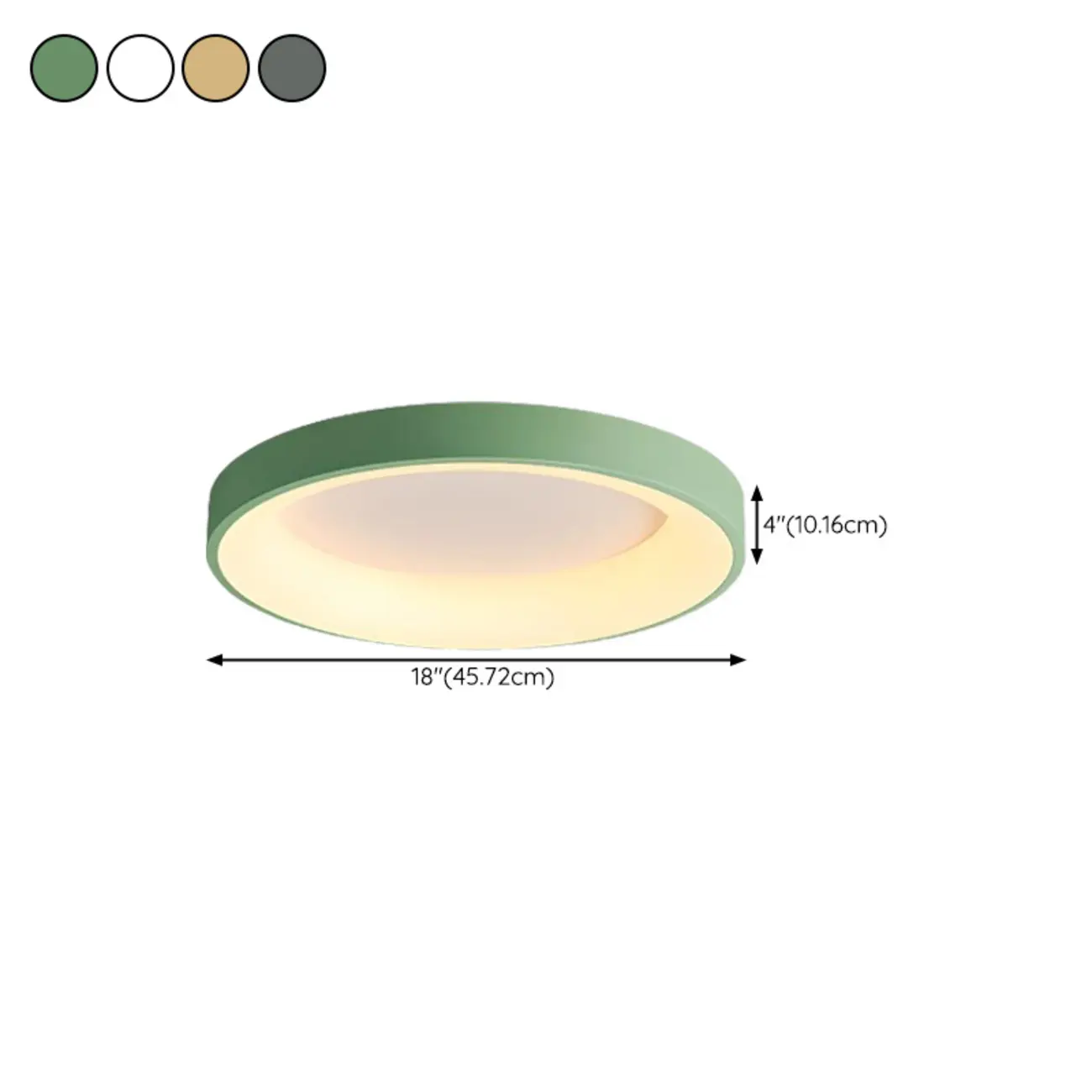 4" Modern Circular Flush Ceiling Light for Residential Space #size