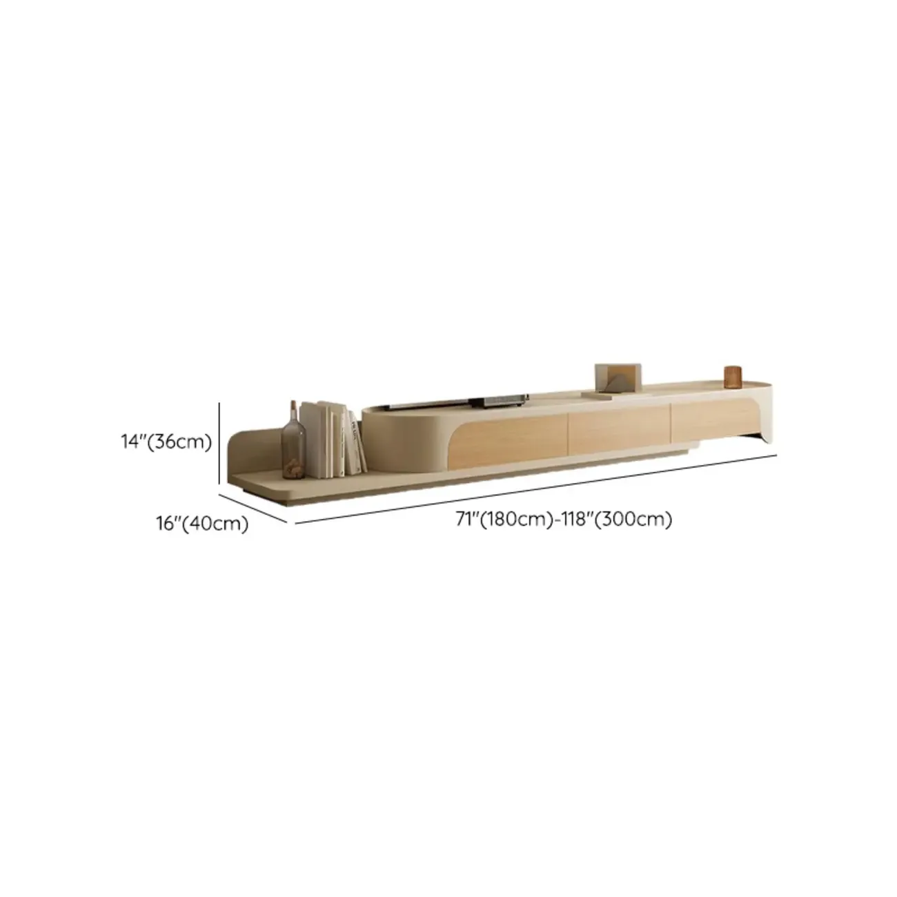 Minimalist White Wooden TV Stand with Storage for Living Room #size