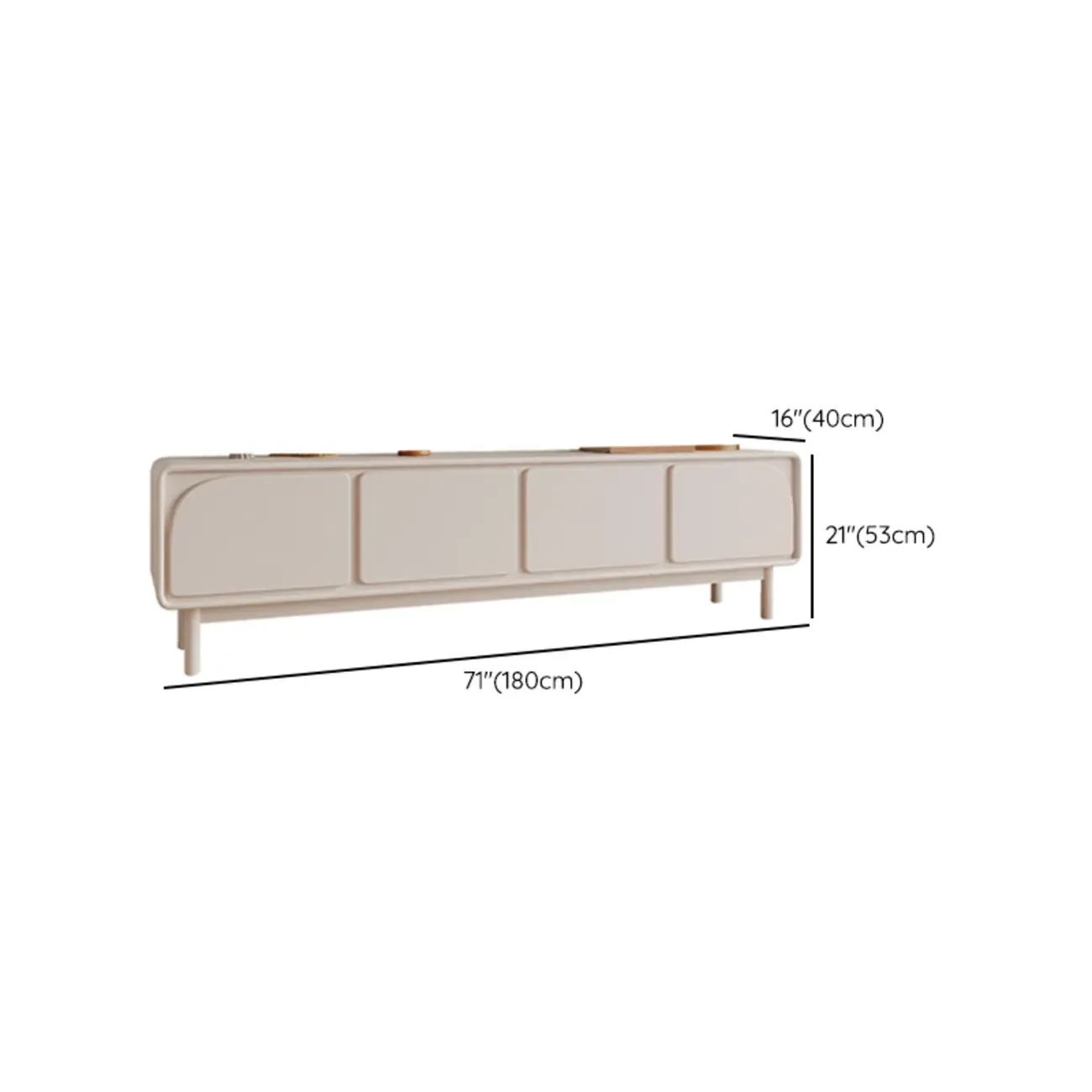 Minimalist Beige Wooden TV Stand with Cabinet for Living Room #size
