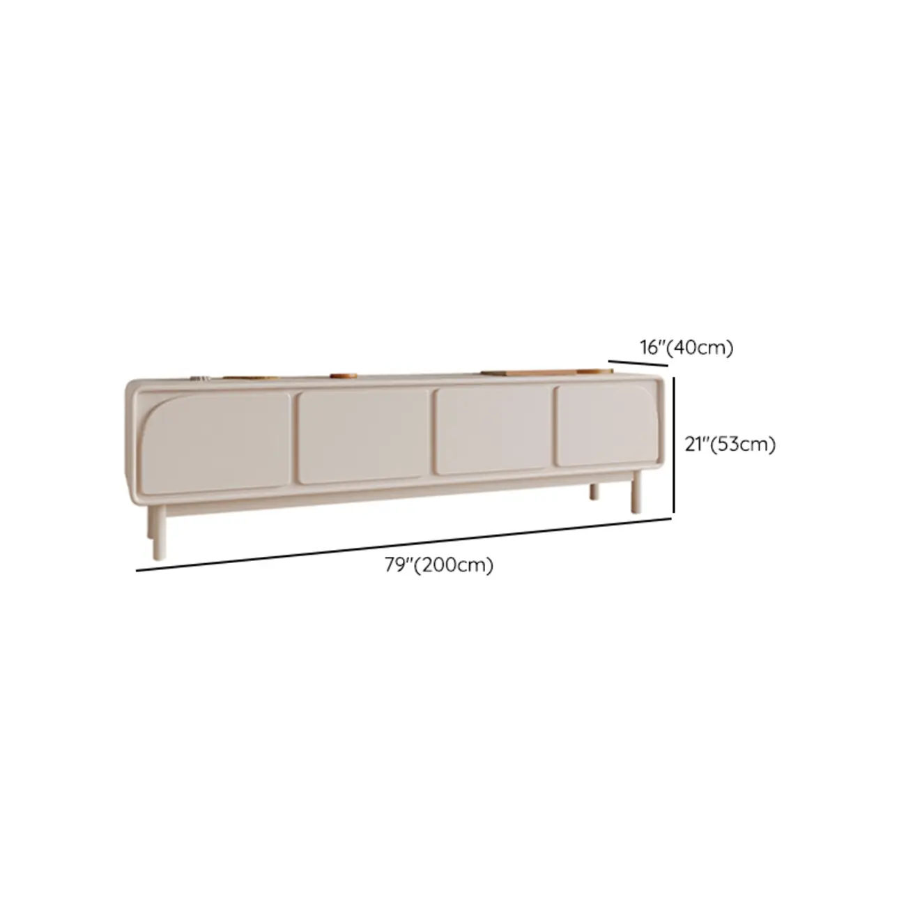 Minimalist Beige Wooden TV Stand with Cabinet for Living Room Image - 11 | homeyfad