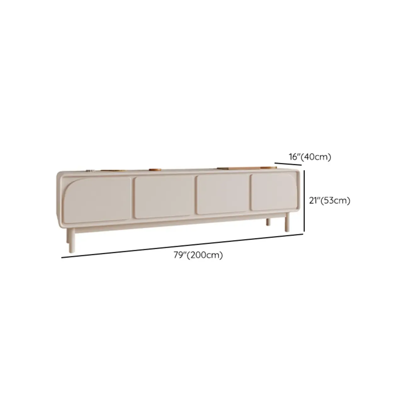 Minimalist Beige Wooden TV Stand with Cabinet for Living Room Image - 11
