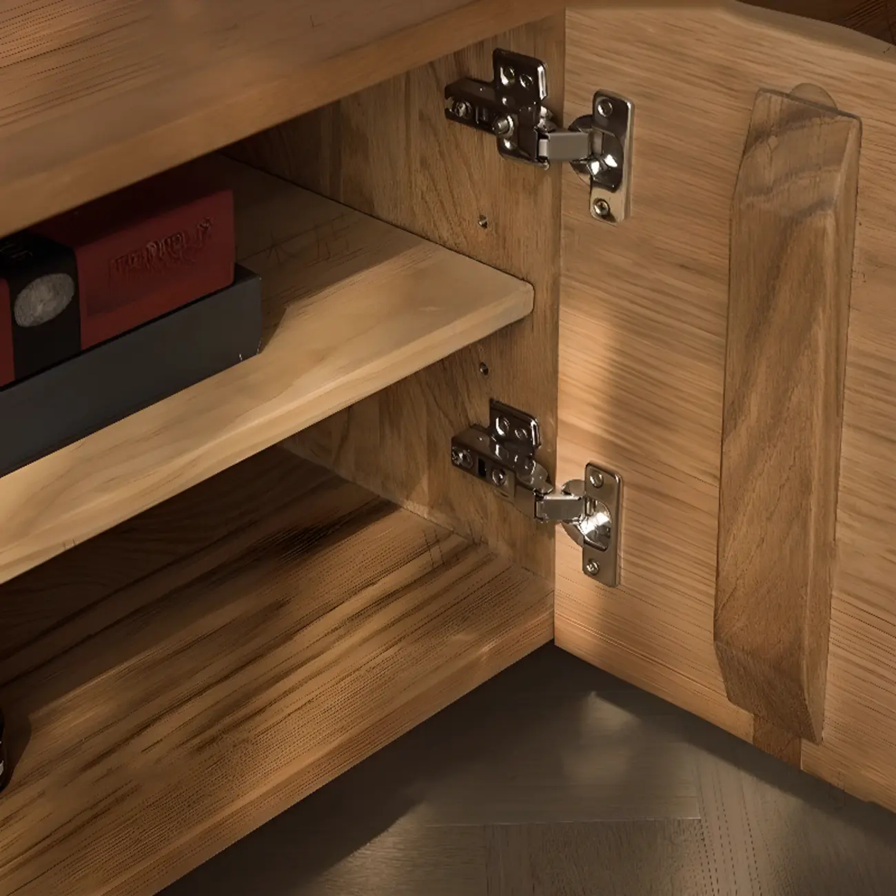 Modern Rectangle Ash Wooden TV Stand with Drawers for Home Image - 7 | homeyfad