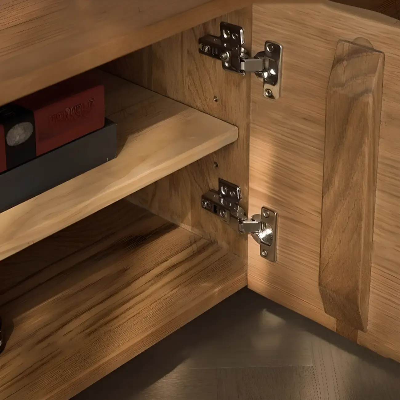 Modern Rectangle Ash Wooden TV Stand with Drawers for Home Image - 7