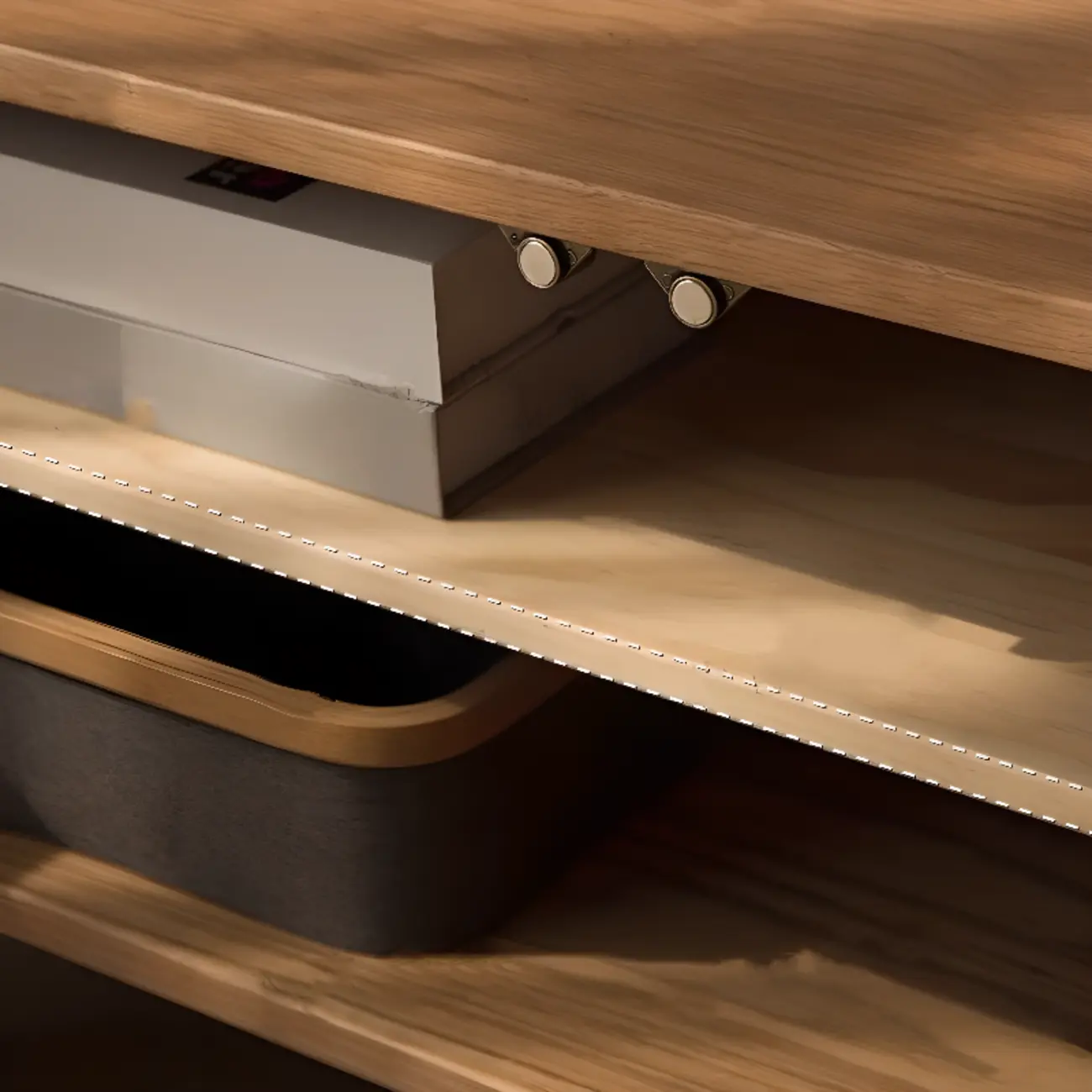 Modern Rectangle Ash Wooden TV Stand with Drawers for Home Image - 8 | homeyfad