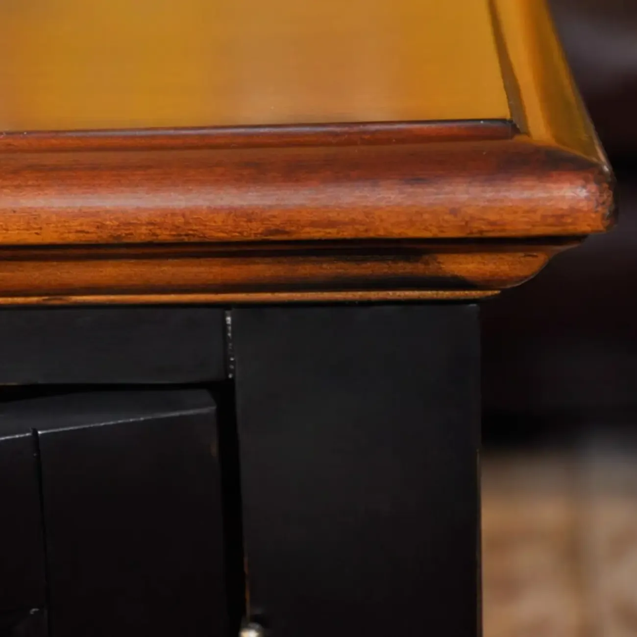 Traditional RubberWood TV Stand with Open Storage and Shelves Image - 7