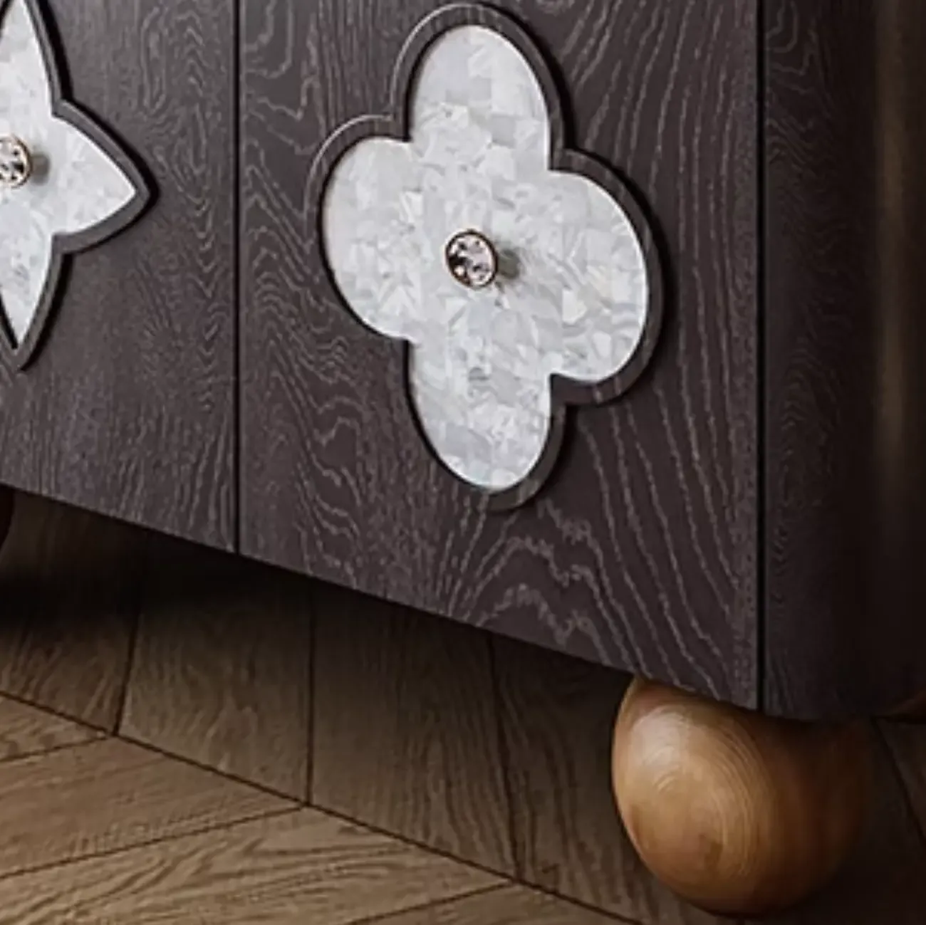 Vintage Rectangle Wooden TV Stand with Unique Doors for Home Image - 6