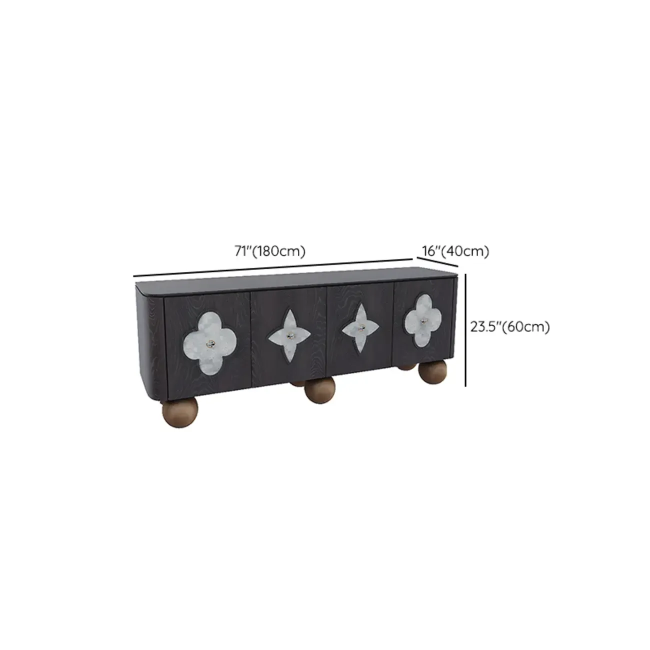 Vintage Rectangle Wooden TV Stand with Unique Doors for Home #size