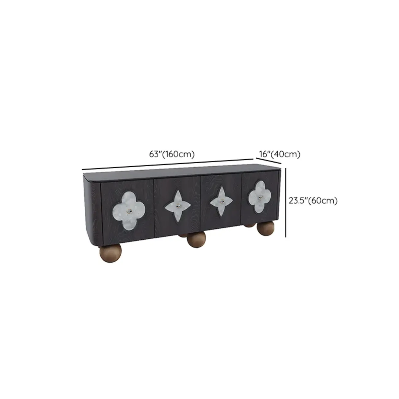 Vintage Rectangle Wooden TV Stand with Unique Doors for Home Image - 10