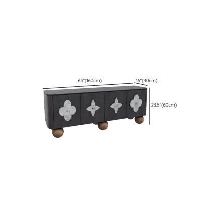 Vintage Rectangle Wooden TV Stand with Unique Doors for Home Image - 10