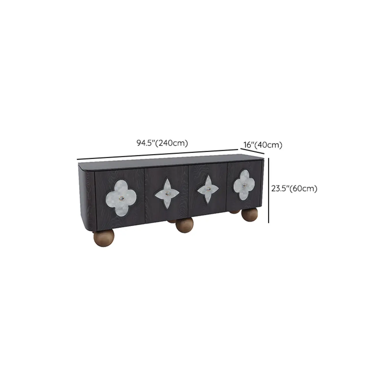 Vintage Rectangle Wooden TV Stand with Unique Doors for Home Image - 11 | homeyfad