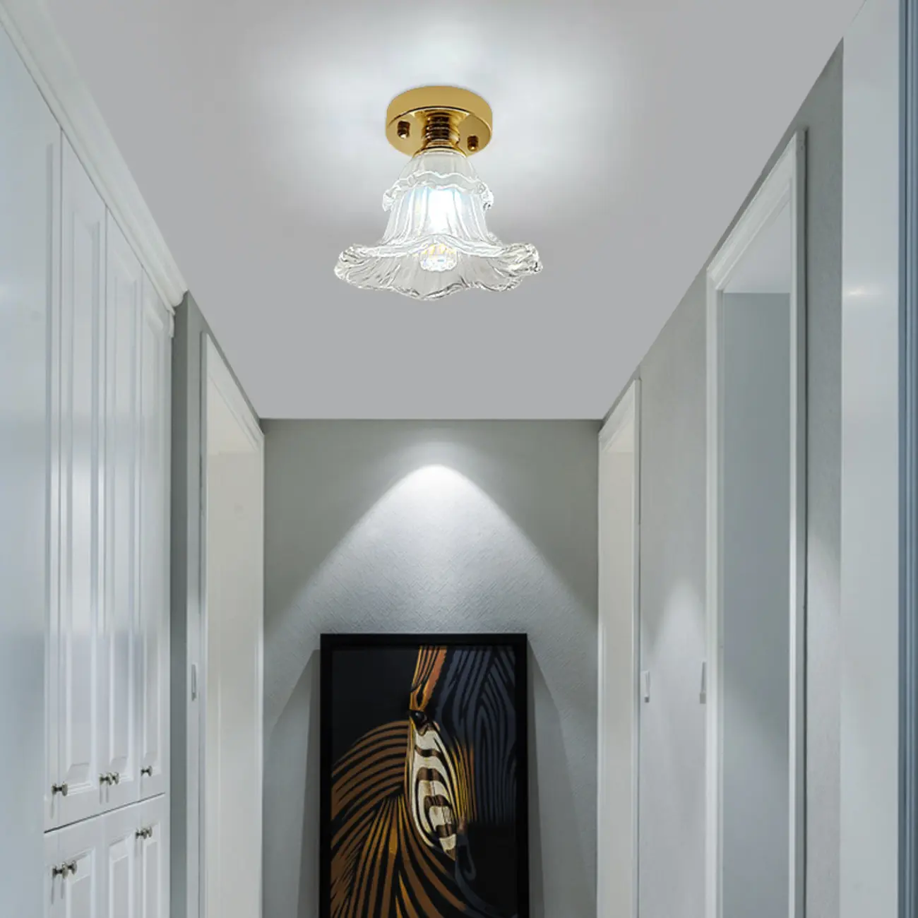 Vintage Wavy-Shaped Semi Flush Ceiling Light for Living Area | homeyfad