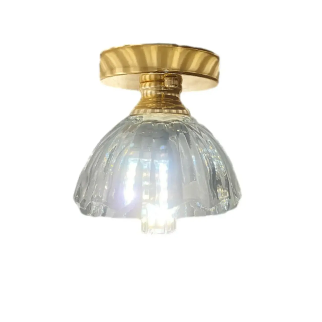 Vintage Wavy-Shaped Semi Flush Ceiling Light for Living Area
