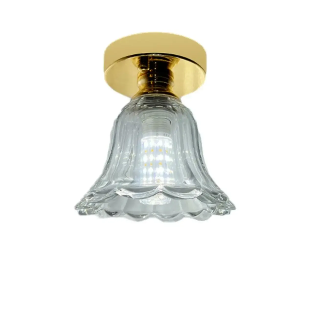 Vintage Wavy-Shaped Semi Flush Ceiling Light for Living Area