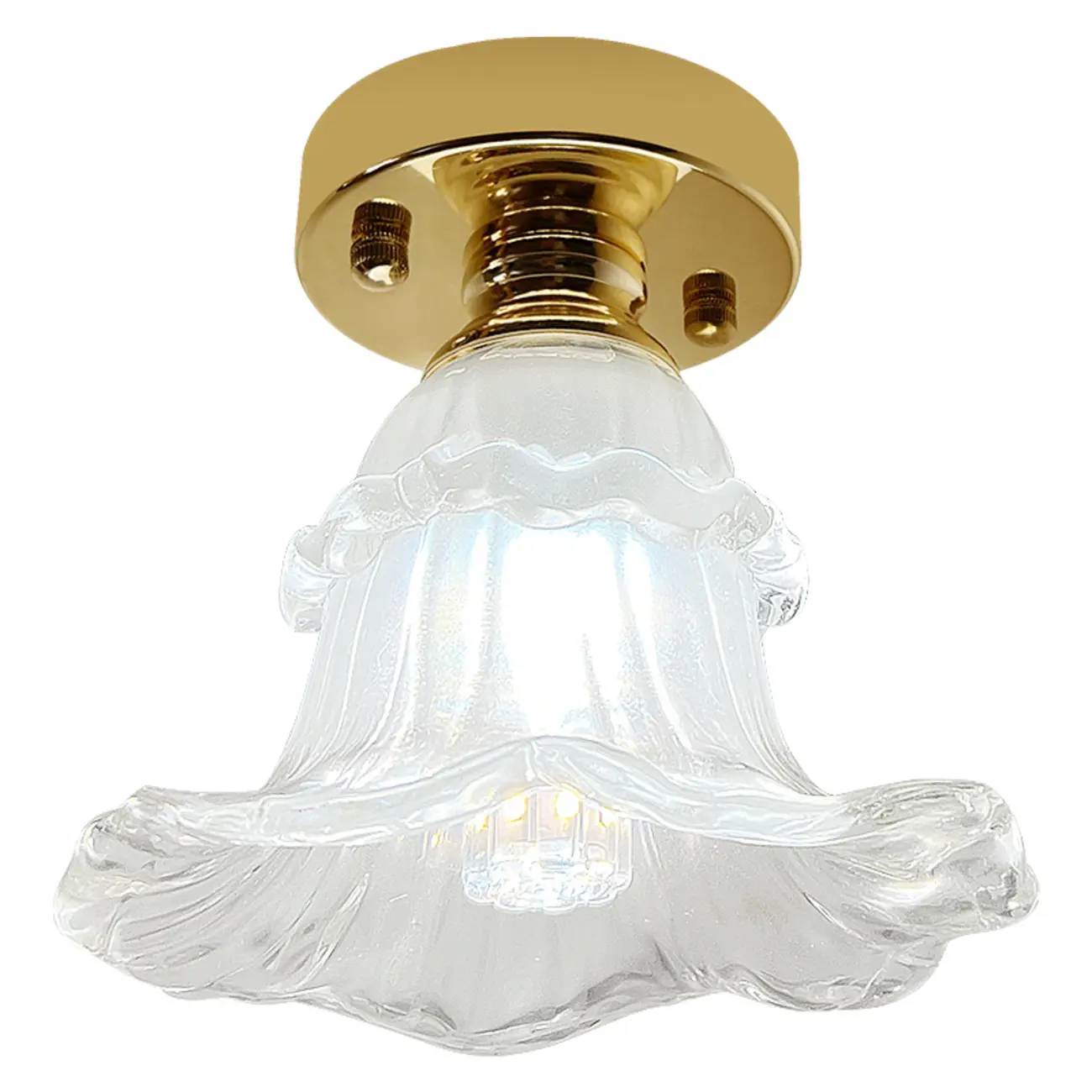 Vintage Wavy-Shaped Semi Flush Ceiling Light for Living Area | homeyfad