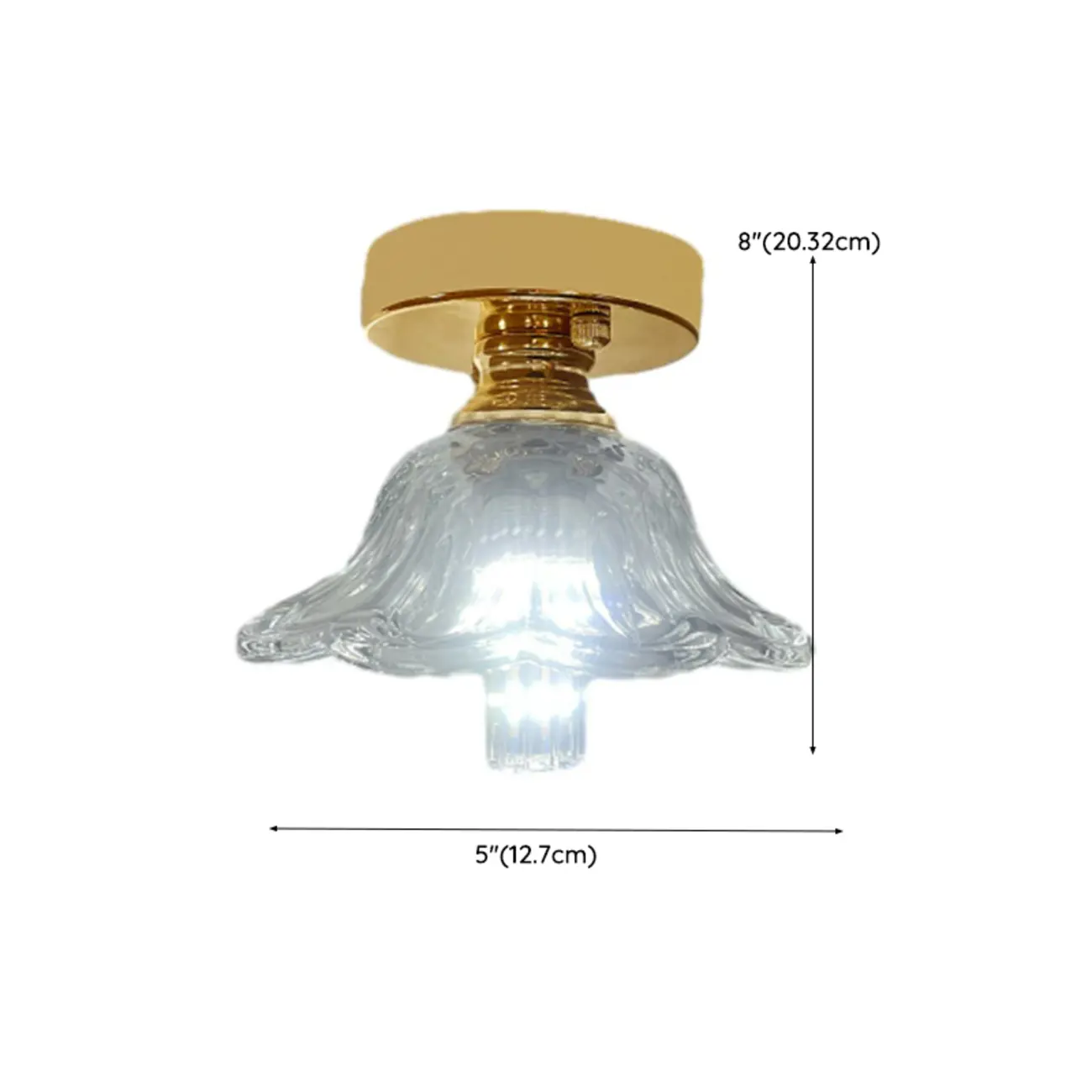 Vintage Wavy-Shaped Semi Flush Ceiling Light for Living Area | homeyfad