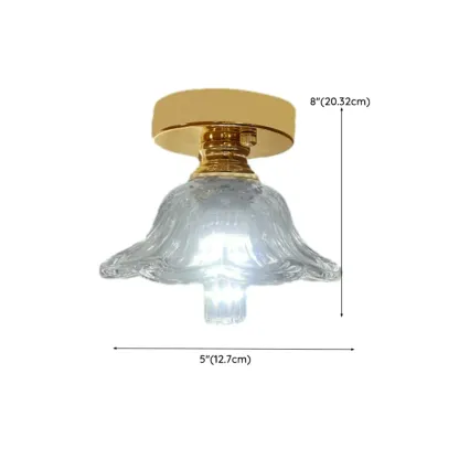 Vintage Wavy-Shaped Semi Flush Ceiling Light for Living Area