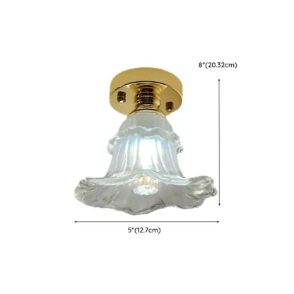 Vintage Wavy-Shaped Semi Flush Ceiling Light for Living Area