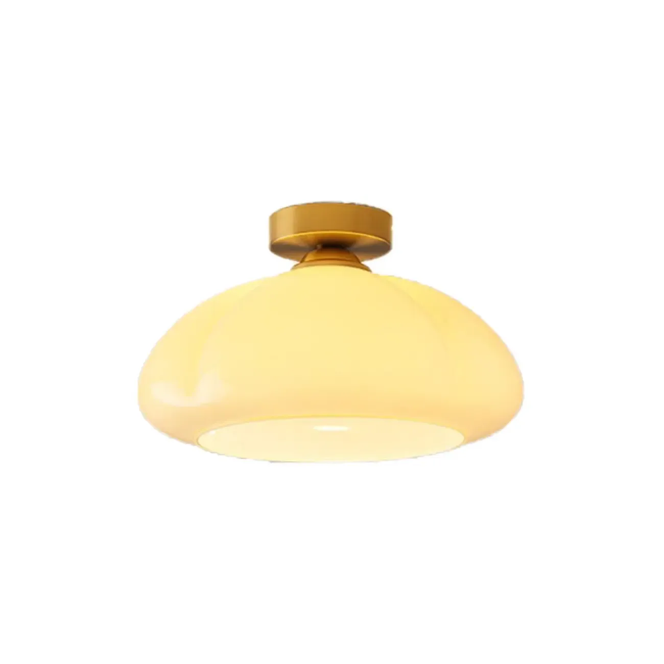 Modern Gold Glass Semi Flush Ceiling Light for Living Room Image - 5