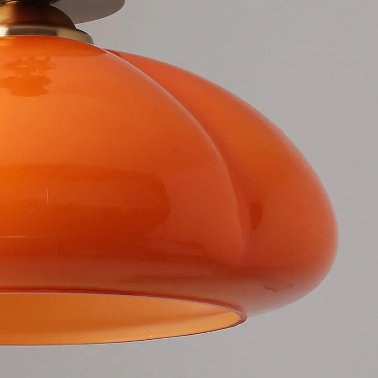 Modern Gold Glass Semi Flush Ceiling Light for Living Room Image - 16