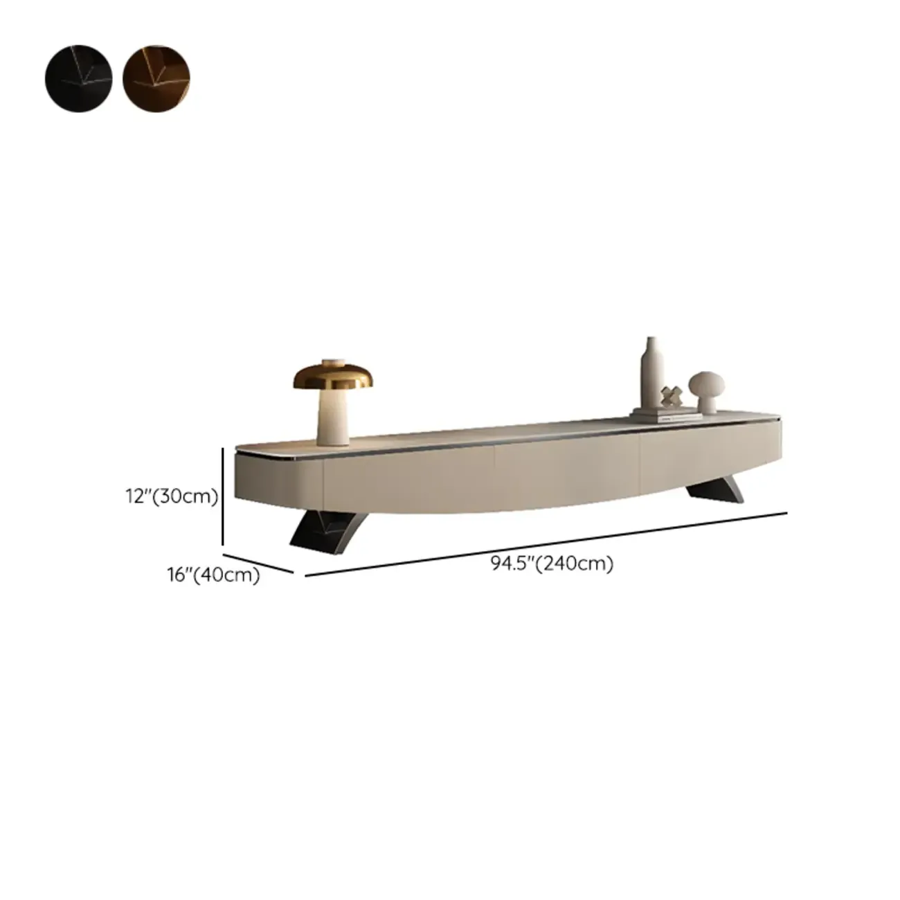 Modern Sintered Stone TV Stand with Cable Management Image - 9