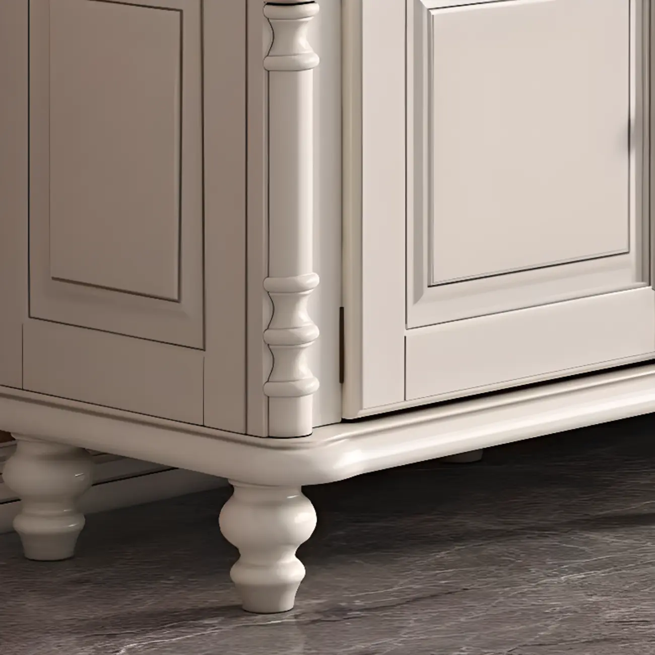 Industrial White Wooden TV Stand with Open Shelving for Home Image - 6 | homeyfad