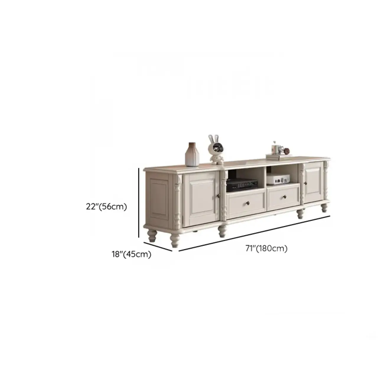 Industrial White Wooden TV Stand with Open Shelving for Home #size | homeyfad