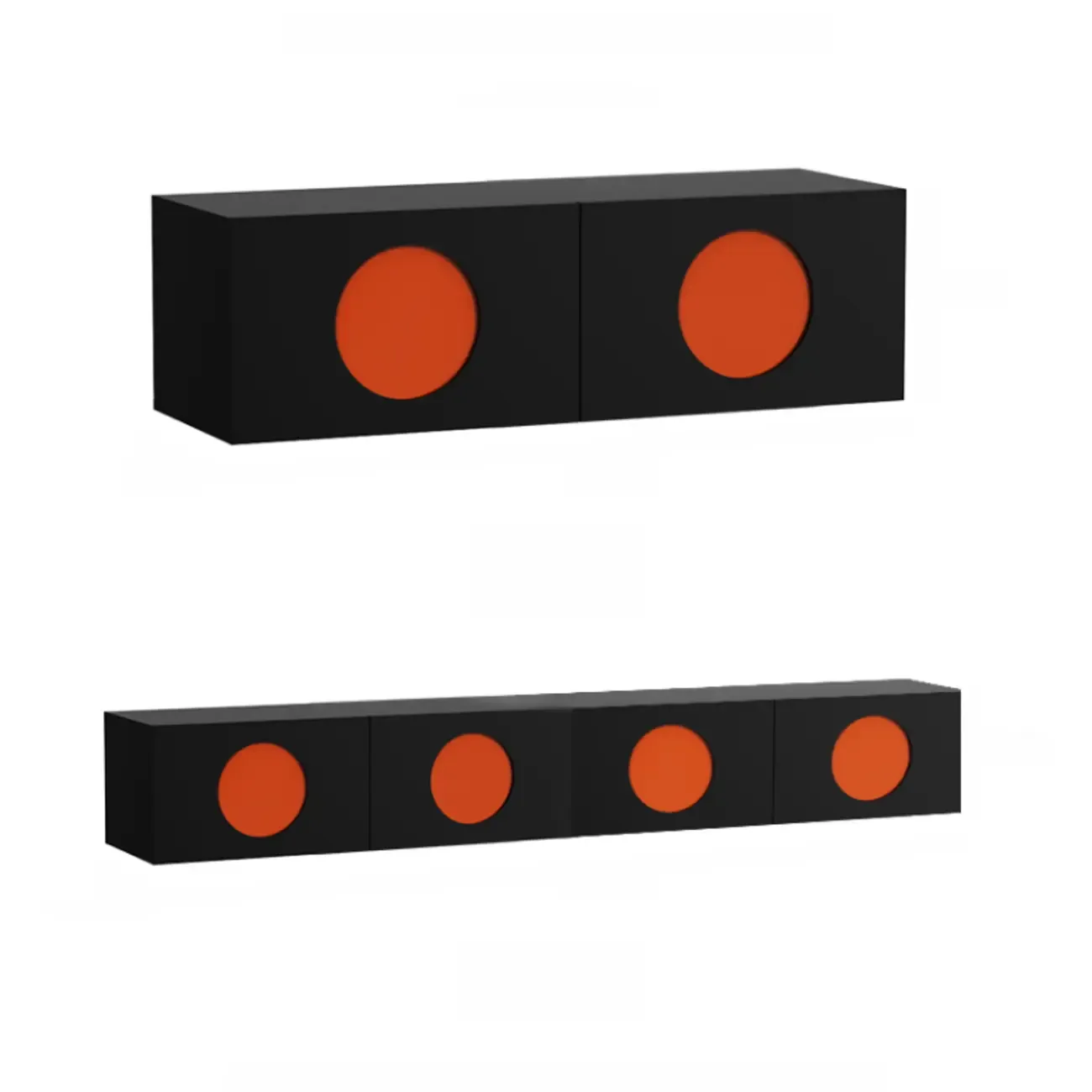 Minimalist Wood 4-Cabinet White TV Stand for Living Room Image - 11