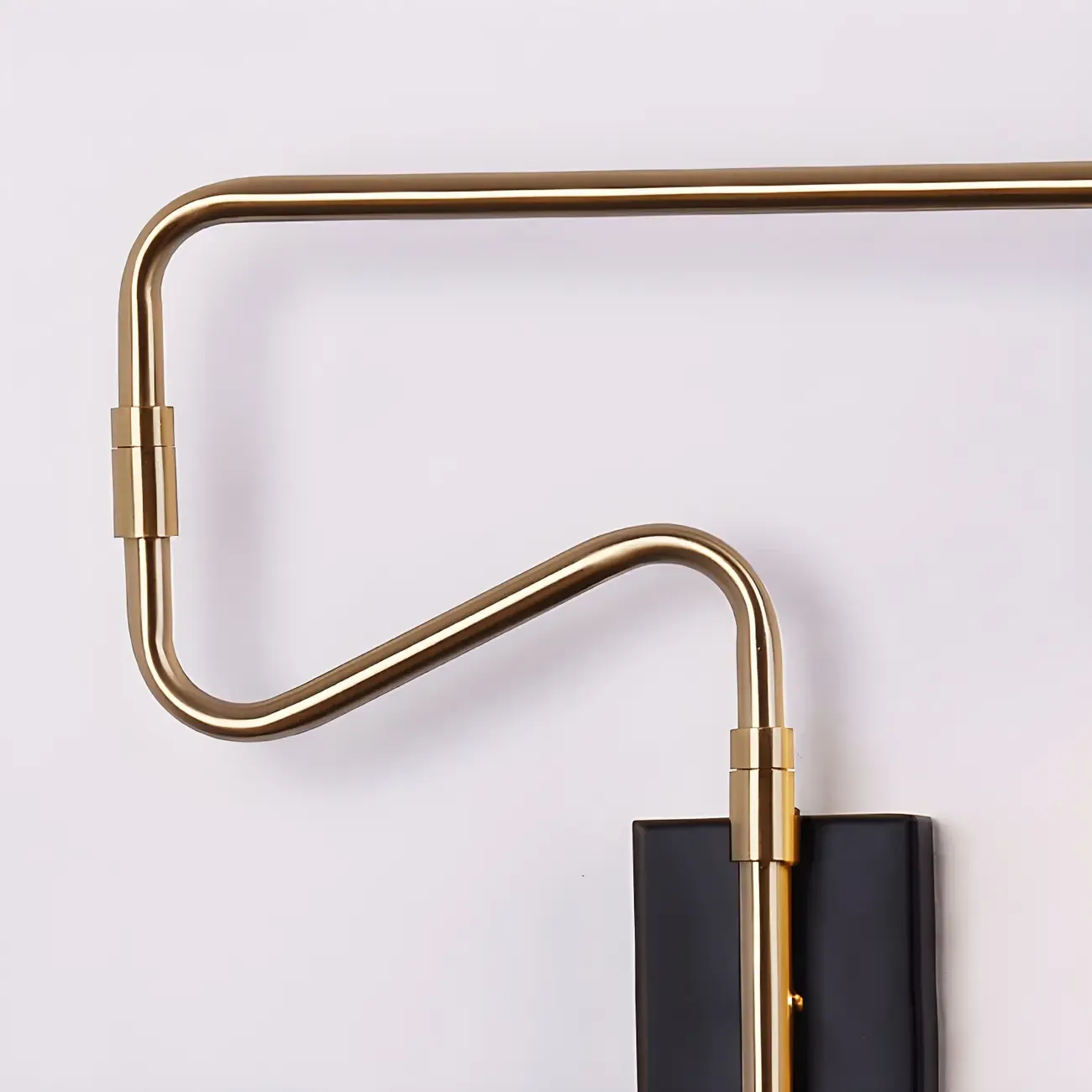 Black Metal Swing Arm Plug in Wall Sconce for Bedroom