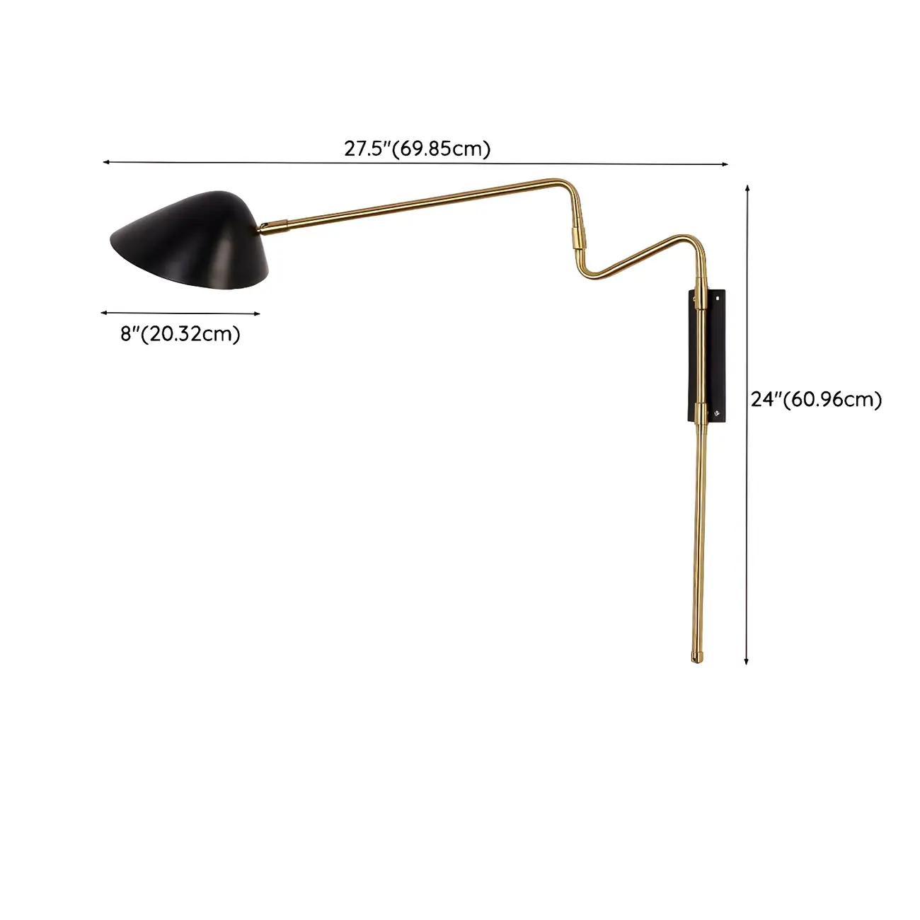 Black Metal Swing Arm Plug in Wall Sconce for Bedroom | homeyfad