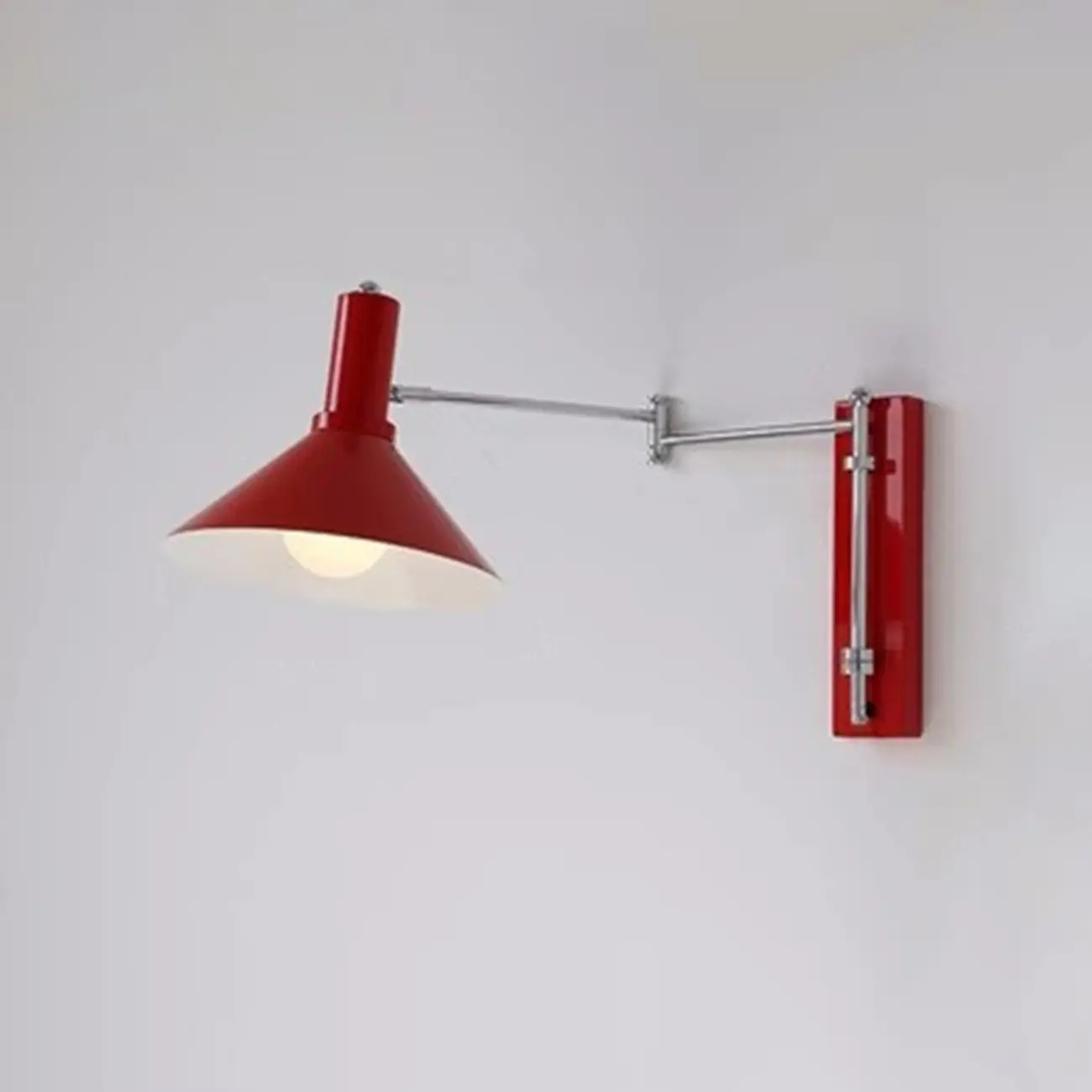 Modern Iron Swing Arm Wall Light with Adjustable Shade Image - 5 | homeyfad