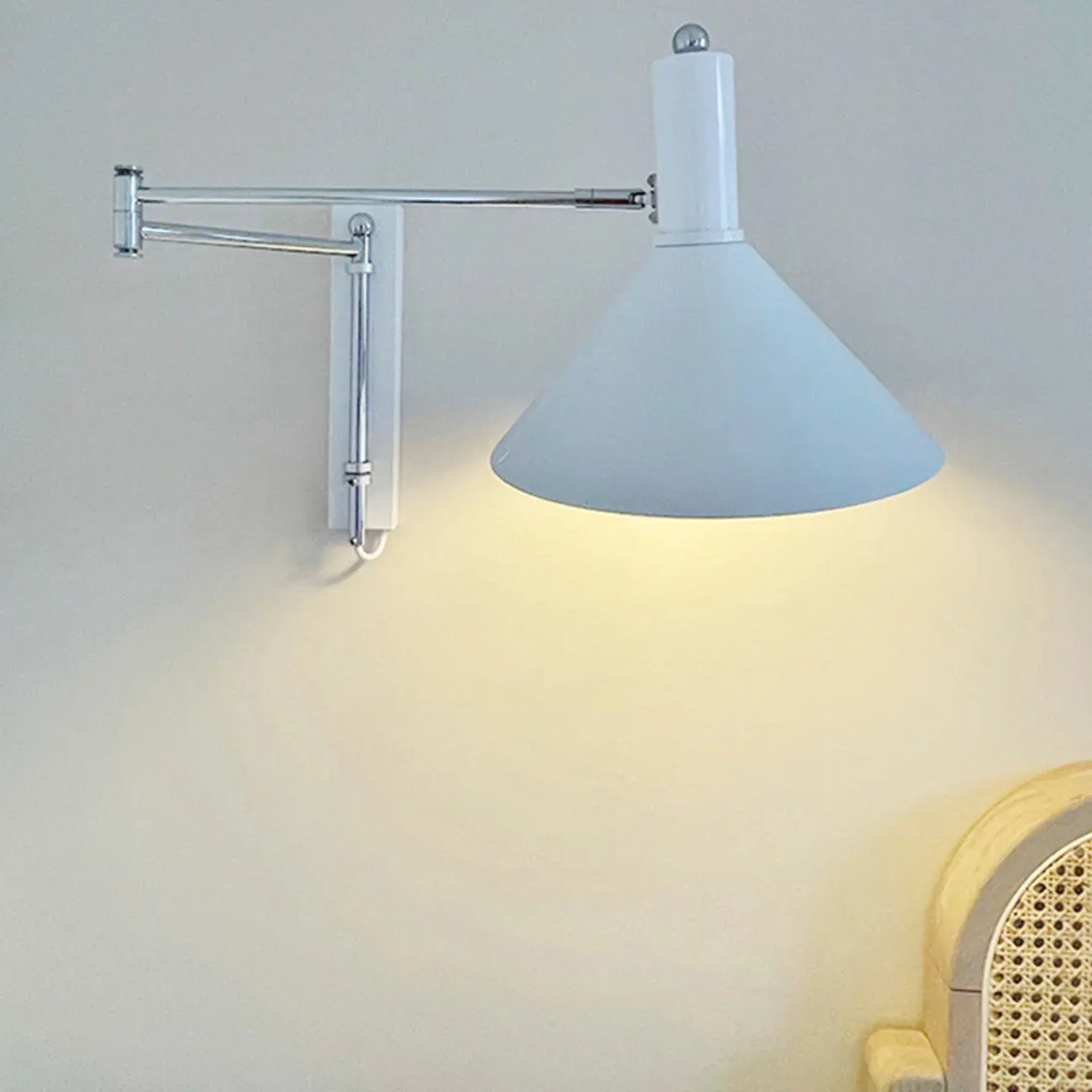 Modern Iron Swing Arm Wall Light with Adjustable Shade Image - 6 | homeyfad