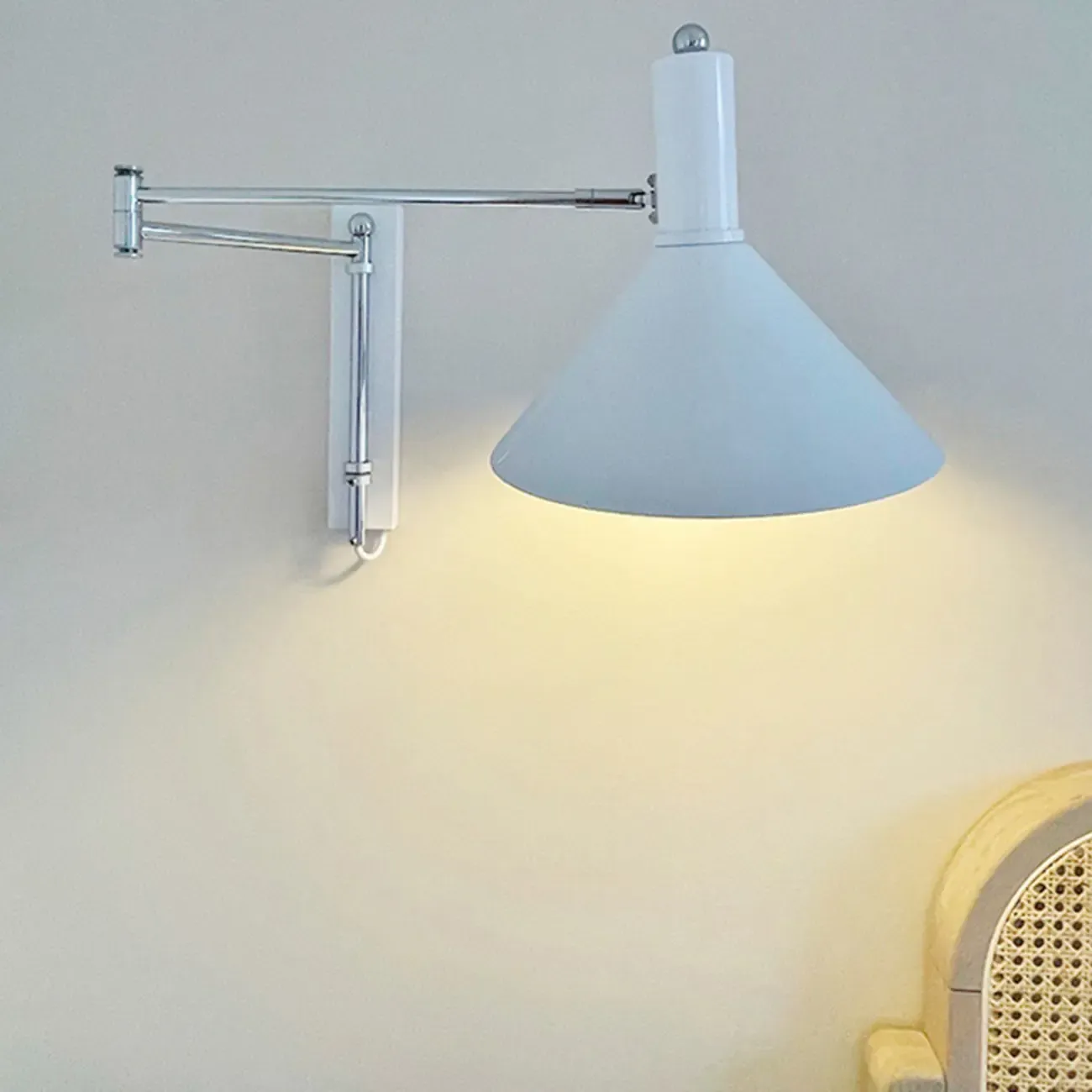 Modern Iron Swing Arm Wall Light with Adjustable Shade Image - 6