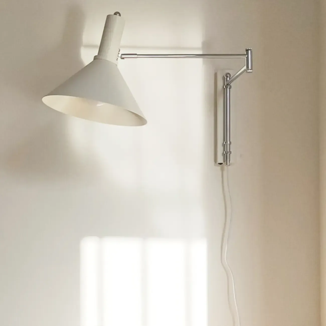 Modern Iron Swing Arm Wall Light with Adjustable Shade Image - 8