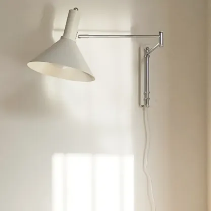 Modern Iron Swing Arm Wall Light with Adjustable Shade Image - 8