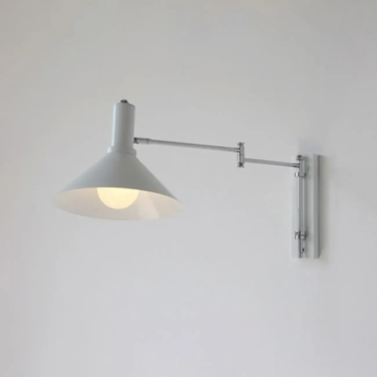 Modern Iron Swing Arm Wall Light with Adjustable Shade Image - 9