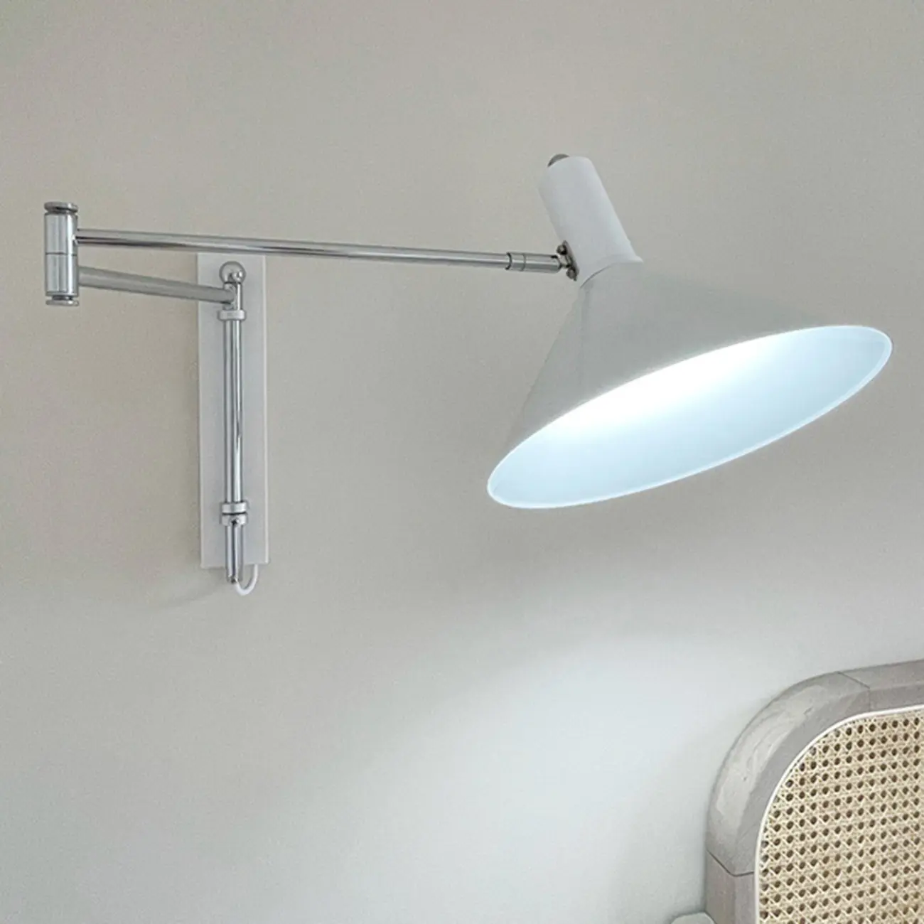 Modern Iron Swing Arm Wall Light with Adjustable Shade Image - 10 | homeyfad