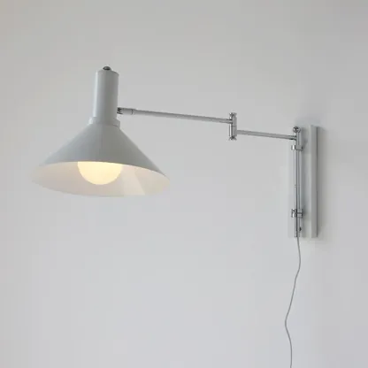 Modern Iron Swing Arm Wall Light with Adjustable Shade Image - 12