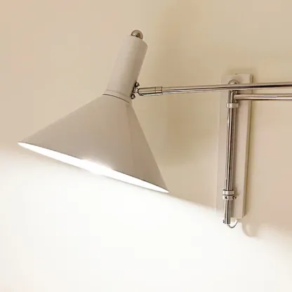 Modern Iron Swing Arm Wall Light with Adjustable Shade Image - 14