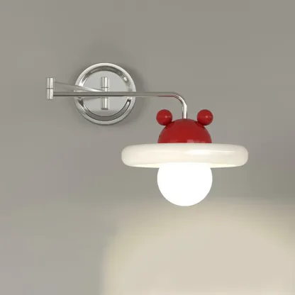 Modern Adjustable Chrome Swing Arm Wall Light for Bedside Image - 3