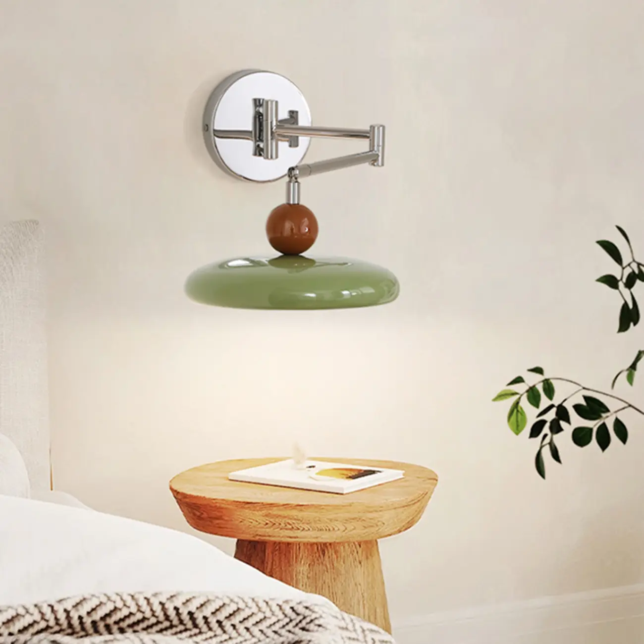 Modern Metal Wall Light with Rocker Arm for Bedroom Image - 2 | homeyfad