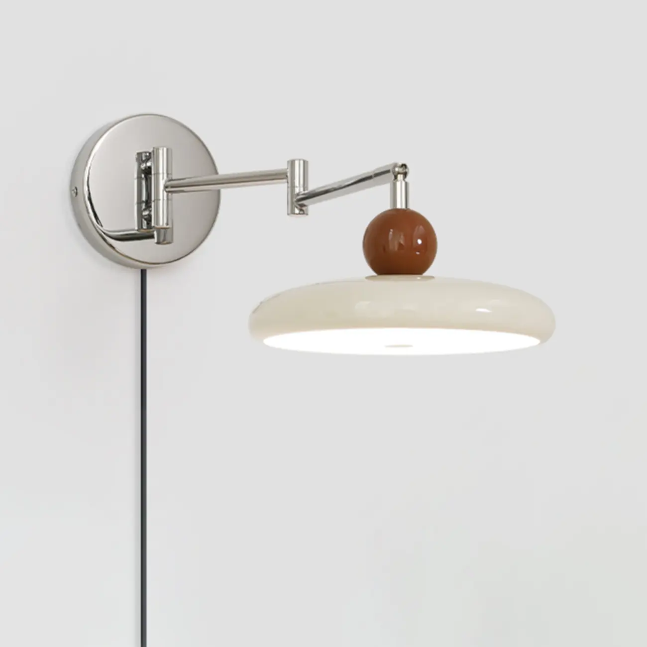 Modern Metal Wall Light with Rocker Arm for Bedroom Image - 3 | homeyfad