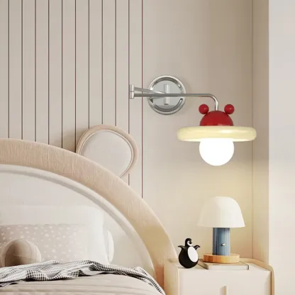 Modern Adjustable Chrome Swing Arm Wall Light for Bedside Image - 5