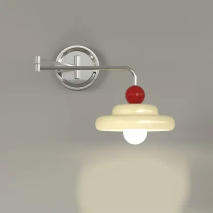 Modern Adjustable Chrome Swing Arm Wall Light for Bedside Image - 6