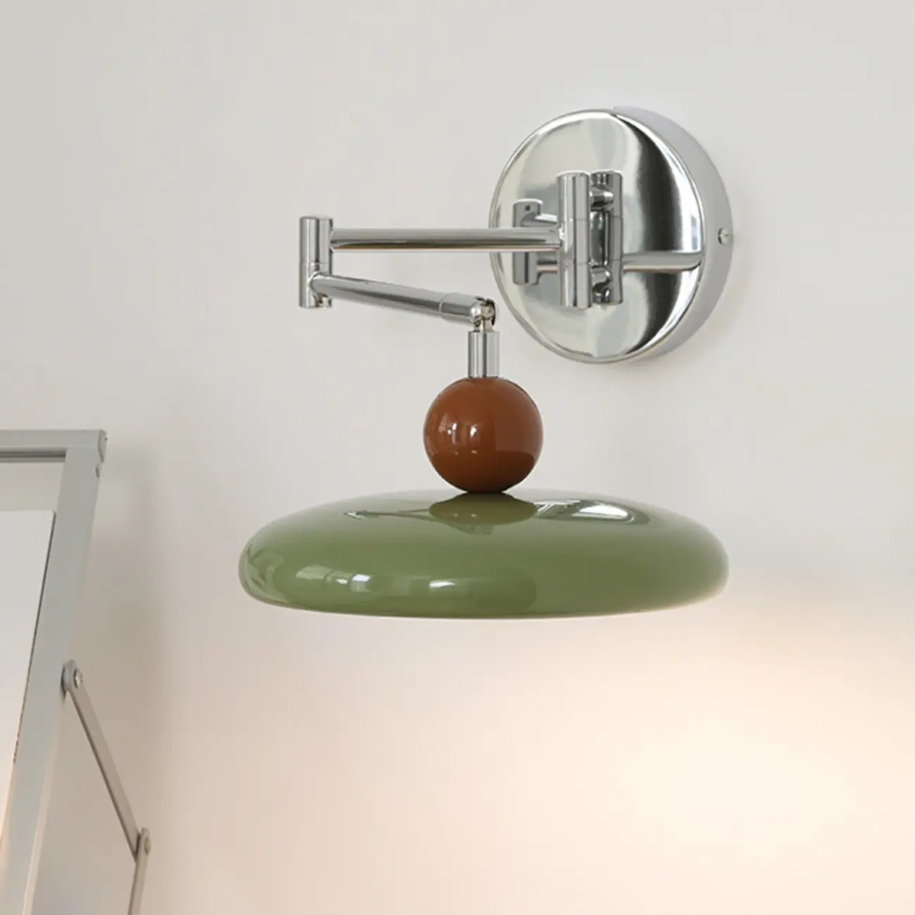 Modern Metal Wall Light with Rocker Arm for Bedroom Image - 5 | homeyfad