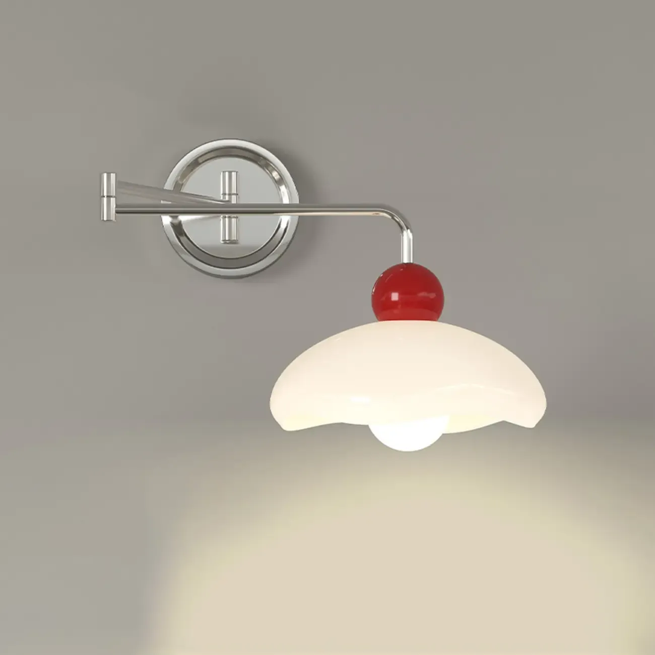 Modern Adjustable Chrome Swing Arm Wall Light for Bedside Image - 13