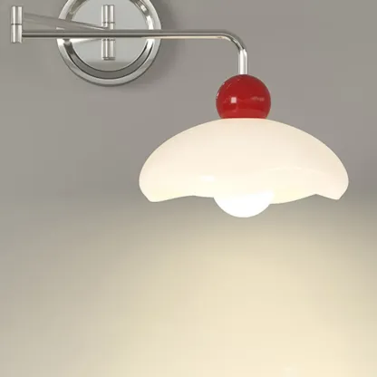 Modern Adjustable Chrome Swing Arm Wall Light for Bedside Image - 15