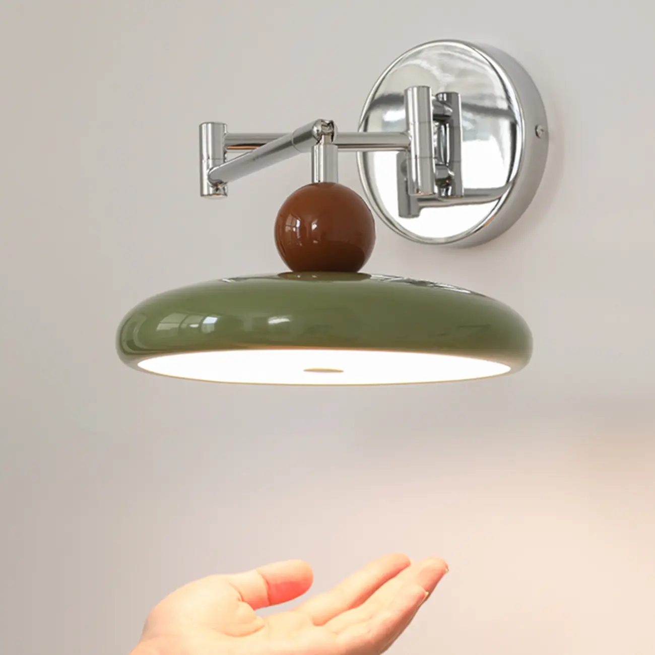 Modern Metal Wall Light with Rocker Arm for Bedroom Image - 12 | homeyfad