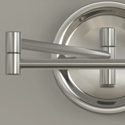 Modern Adjustable Chrome Swing Arm Wall Light for Bedside Image - 18