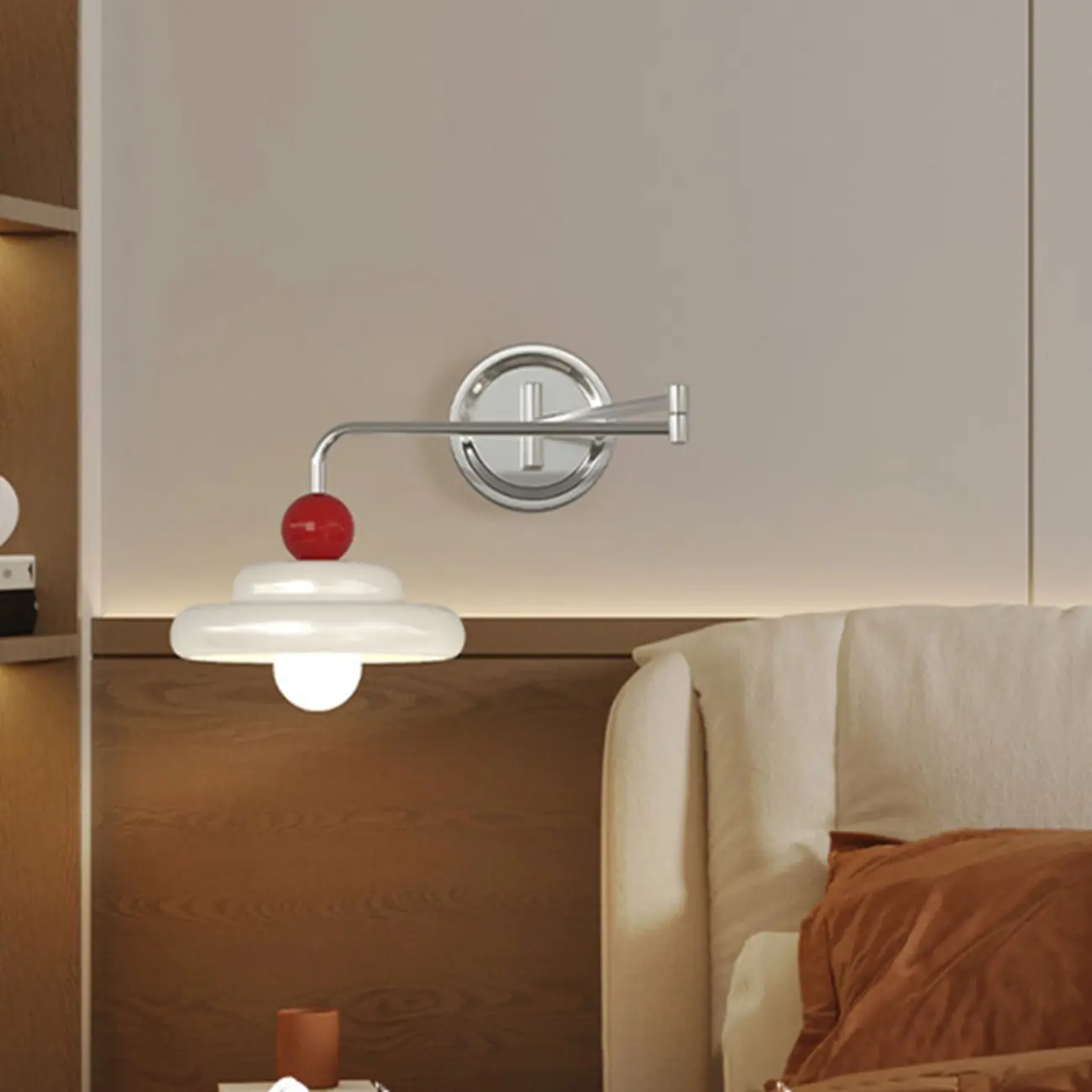 Modern Adjustable Chrome Swing Arm Wall Light for Bedside Image - 20 | homeyfad