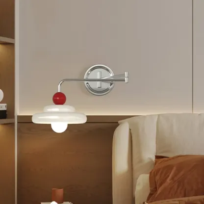 Modern Adjustable Chrome Swing Arm Wall Light for Bedside Image - 20